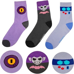 image:imageCinereplicas Brawl Stars  Set of 3 Socks  One Size EU 3545  Official LicenseBlue  Purple  Dark Grey